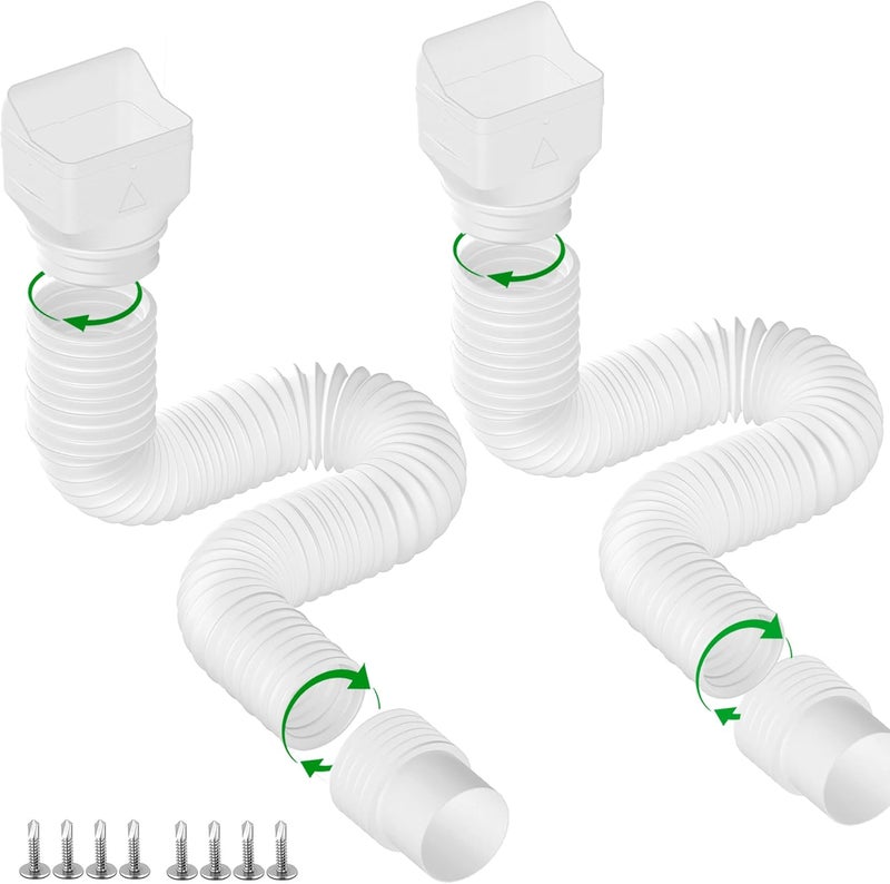 Binazon 2 Pack Rain Gutter Downspout Extensions, Flexible Downspout Extender for Rainwater Drainage, Down Spout Drain Extension Pipe, Extendable from 21 to 62 Inches (Fit 3"x 4" downspouts) - Image 1